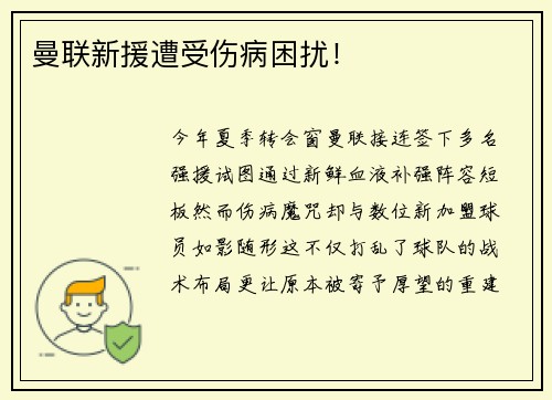 曼联新援遭受伤病困扰！